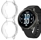 GIOPUEY Cover Compatibile con Garmin Venu 4 41mm, [2 Pezzi] Soft TPU, Shock Resistant Custodia - Transparent+Transparent