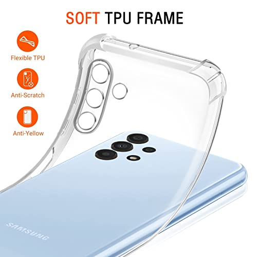 Image of Lustree Back Cover Transparent Case Compatible with Samsung Galaxy A13 5G | Clear + TPU Case with 4 Corner Air Cushion Protection & Camera Protection | Slim& Stylus Cover