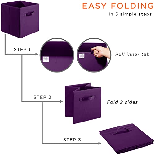 Sorbus® Foldable Storage Cube Basket Bin (6 Pack, Purple) #TOP3