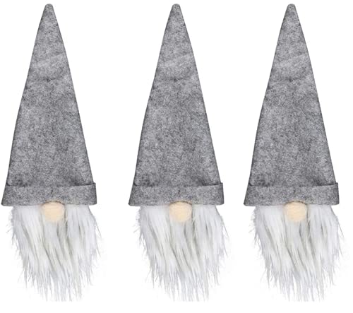 Avos-Deals-Global - 3X Couvre Bouteille de Gnomes De Vin de Noël - Bouchons de Bouteille Gonk Suédois Faits à la Main de Noël - Sacs de Bouteille de Père Noël Décorations de Noël Cadeau Cover