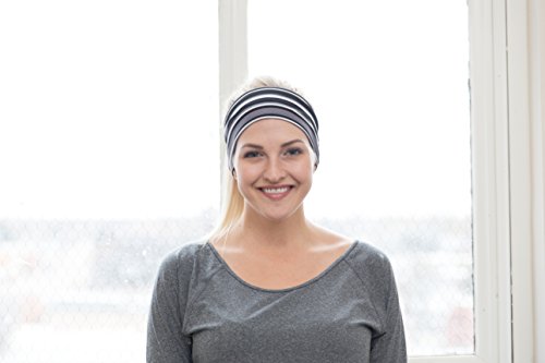Riptgear Stretch Sport Headband For Women (Black Striped) — Made Of Non-Slip Sweat Wicking Fabric — Great For Yoga, Running Or The Gym — Soft Headband Fits Most Head Sizes — (1-Pack) #TOP5