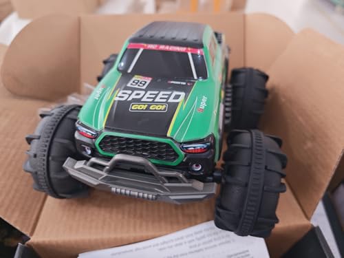 REDKNOT Coche teledirigido 2,4 GHz Offroad Monster RC Truck 1:18 proporcional impermeable para 35 minutos con 2 baterías para 18+(verde)