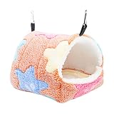 Cipliko Hamac Perroquet en Peluche | Nid d'oiseau Chaud pour l'hiver avec 2 Crochets en métal,Soft Cage de Couchage Nid d'hiver pour Perroquets, Inséparables