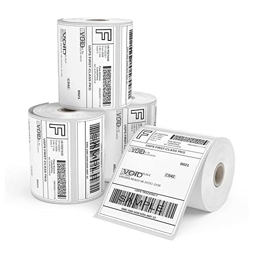 Termoetiketter 101 x 152 mm (4 x 6 tum) 4 rullar direkt termiskt överföringsetiketter, vita självhäftande etiketter, fraktsetiketter, papper för skrivbordsskrivare