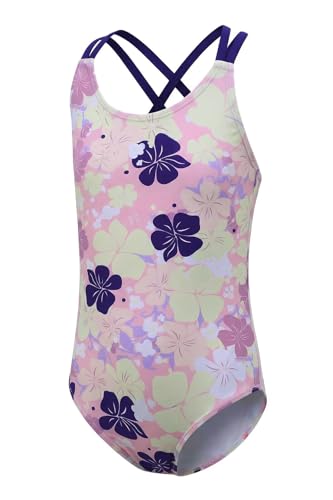Image of Moon Tree Girls One Piece Swimsuits, Adjustable Double Straps Bathing Suits for Kids Girls Hawaiian Swimwear 3-16 Years