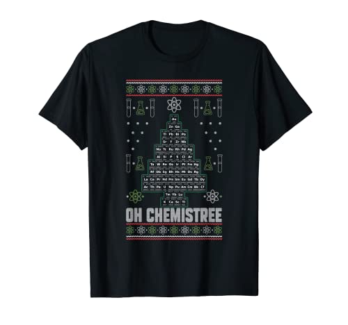 Oh Chemistree Christmas Tavola Periodica Insegnante di Chimica Maglietta