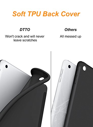 Dtto Mini Case For Ipad Mini 3/2/1, (Not Compatible With Mini 5Th Generation 2019) Ultra Slim Lightweight Smart Case Trifold Cover Stand With Flexible Soft Tpu Back Cover [Auto Sleep/Wake],Black #TOP4