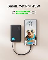 INIU 45W Power Bank, Ultra Klein 10000mAh mit Integriertem USB-C Kabel – Ansicht 2