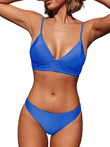 CUPSHE Bikini Damen Set High Waist Crossover Bustier Elegant Swimsuit