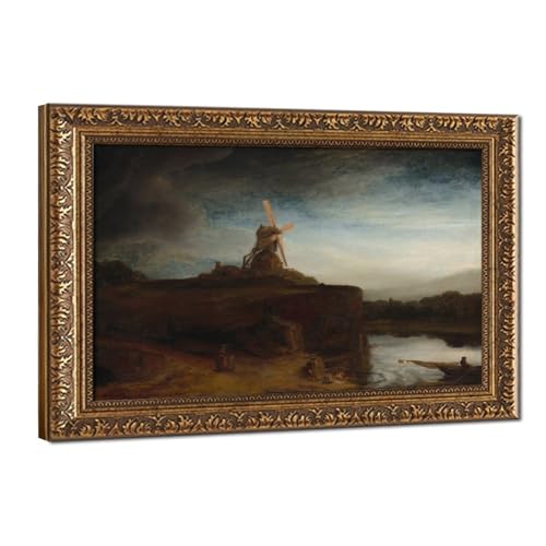Décoration murale pour bureau toile Rembrandt tableau The Mill 1648