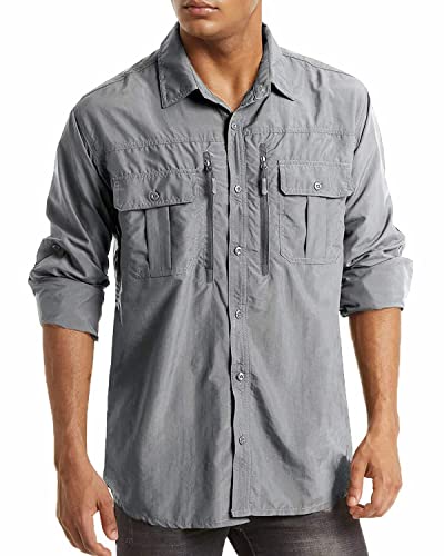 MAGCOMSEN Sporthemd Herren UPF 50+ Outdoorhemd Leicht Langarm Freizeithemd...