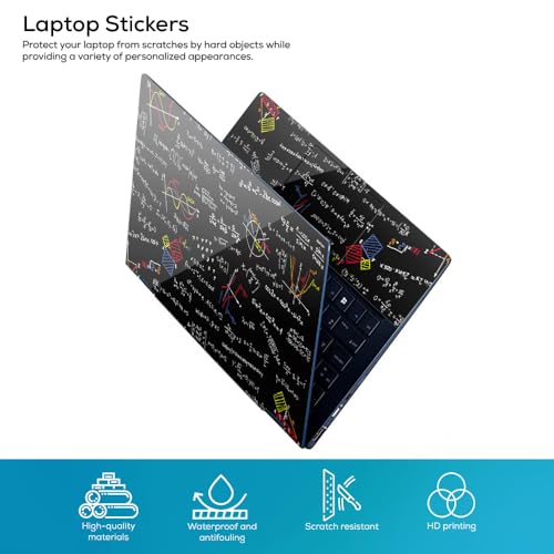 Image of Galaxsia Maths Fear Top+Wrist Pad Vinyl Laptop Skin /Sticker /Cover Upto 15.6 Inches Laptops Laminated-Removable-HD Quality Compatible for Hp-Dell-Sony-Lenovo-Asus etc.(15x10 Inches)