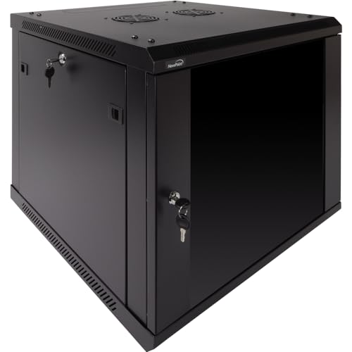 Image of Navepoint 9U Deluxe IT Wallmount Cabinet Enclosure 19-Inch Server Network Rack with Locking Glass Door 24-Inches Deep Black