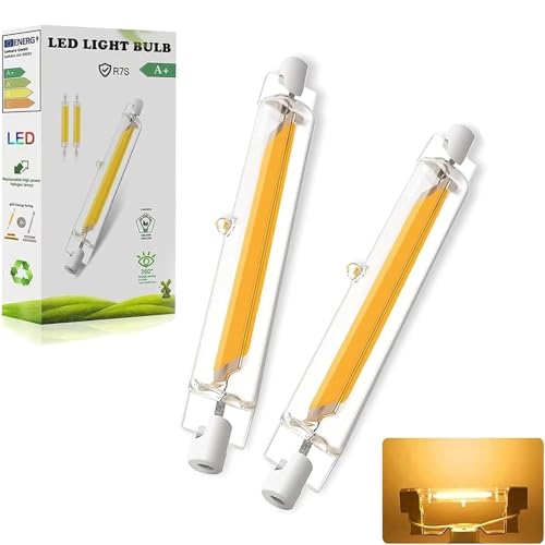 Aouppert R7S LED 118mm Dimmbar Lampen 20W R7S LED Leuchtmittel Ersatz für 200W Halogenstab Warmweiß 3000K 2000LM Kein Flackern 360Abstrahlwinkel für Flur/Stehlampe/Beleuchtung für Zuhause 2PCS
