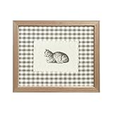 Vintage Cat Print Gingham Wall Decor Trendy Wall Art Aesthetic Room Decor Antique Cat Poster Animal Pet Lover Gift