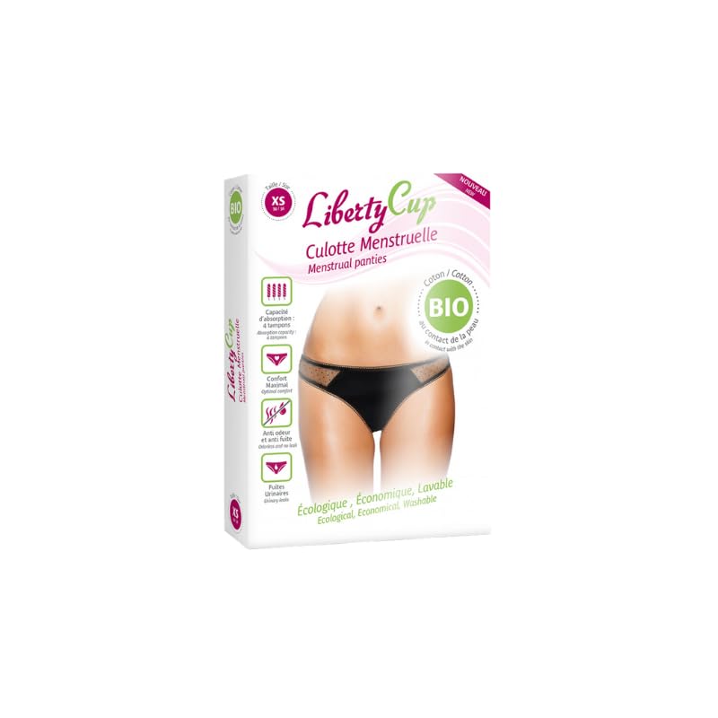 Liberty Cup Culotte Menstruelle Plumetis Noir Taille X/S