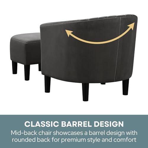 Sillón Plegable Microfibra Gris Oscuro miniatura 4