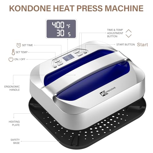 Konduone HP3 Heat Press Machine 12 Inch X 10 Inch Portable Easy Heat Press Heat Transfer For T-Shirts And Htv Vinyl Projects thumb #6