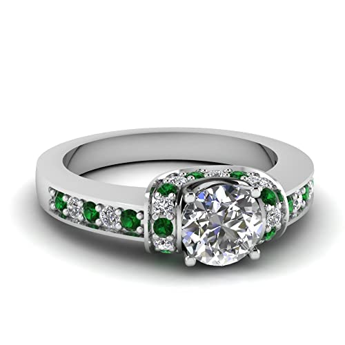 Bague halo de diamants pavés argent sterling fiançailles rond bague de fête taille 47 50 60 70