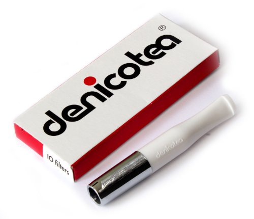Denicotea Porte-cigarette blanc et la couleur Argent + 10 filtres Cover