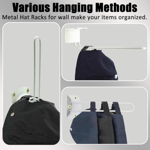 FireBee Suportes para chapéus de beisebol, cabides de metal, ganchos para parede, suportes para chap