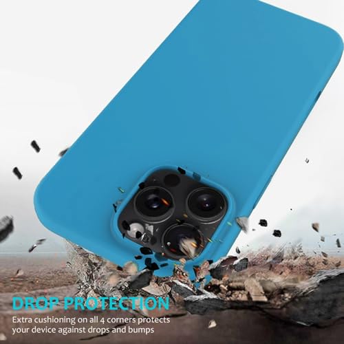Image of FIRST MART Silicone Back Case for iPhone 16 Pro, Soft-Touch Phone Back Cover for Apple iPhone 16 Pro - Blue