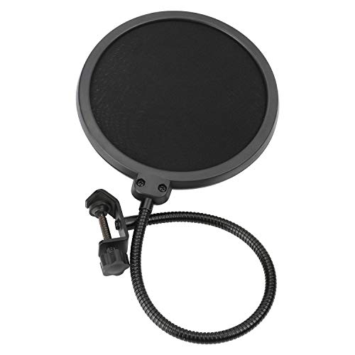 Pop Filter - Studio Double Round Shape Microphone Screen Pop Filter Double Layer Sound Shield Guard Windscreen