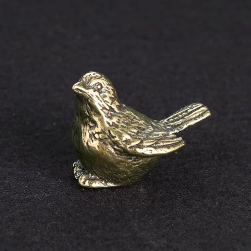 Figurines de pájaros en bronce dorado vintage (2 piezas) miniatura 3