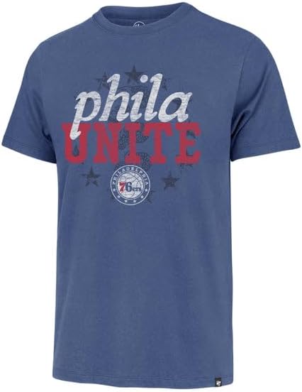 '47 Philadelphia 76ers Hometown Regional Phila Unite T-Shirt (US, Alpha, X-Large, Regular, Regular, Cadet Blue)