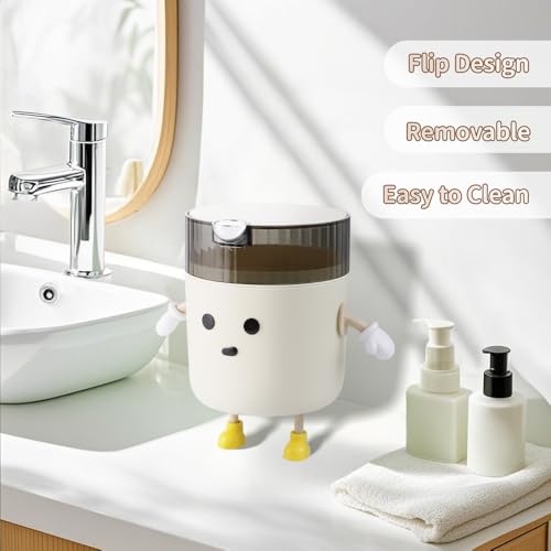 Image of Cute Mini Desktop Trash Can with 6 Rolls of Trash Bags