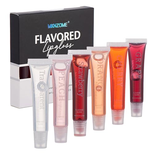 Lip Oil, MKNZOME 6 Pièces Huile a Levre Hydratant Gloss Transparent Gloss Brillant a Levre Maquillage Cadeaux pour Femmes Gilrs Soins des Lèvres Réparateur...