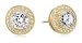 18k Yellow Gold-Plated Sterling Silver Cubic Zirconia Round Halo Stud Earrings (3 cttw)