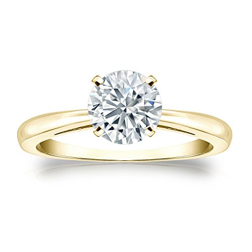 Diamond Wish 1/3 Carat Round Diamond Solitaire Engagement Ring in 14k Gold (H-I, I1-I2, cttw) 4-Prong Set Size 4 to 9