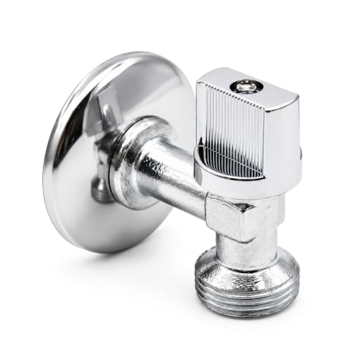 Grifo Lavadora cierre Esferico, 1/2" x 3/4", Valvula Llave de Paso Lavadora, presión de trabajo de 10 bar, rango de temperaturas de trabajo de entre 0 a 95°C, Cierre rápido (1/4 vuelta), latón CW617N