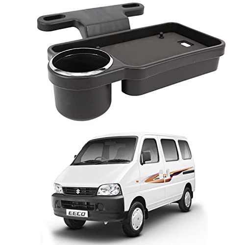 Image of Oshotto (FT-04) Foldable Car Auto Headrest Rear Back Seat Table Drink Food Cup Tray Holder Compatible with Maruti Suzuki Eeco /Versa - Black