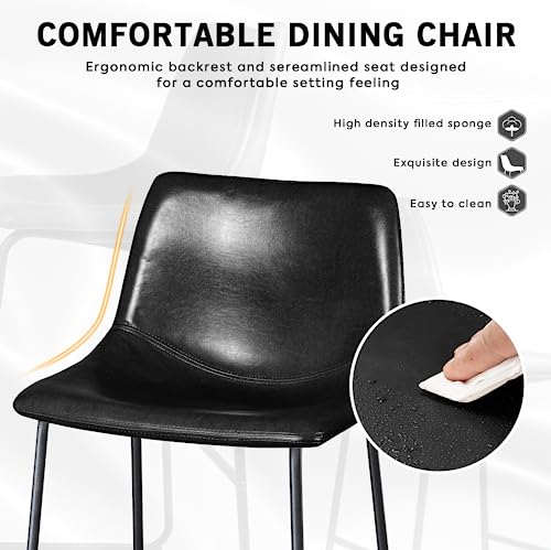 image for LEMBERI Faux Leather Dining Chairs Set of 2, 18 Inch Kitchen & Dining 