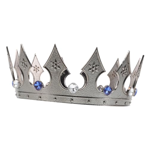Couronne de roi pour adultes en diadème noir rigide pour soirée déguisement médiéval
