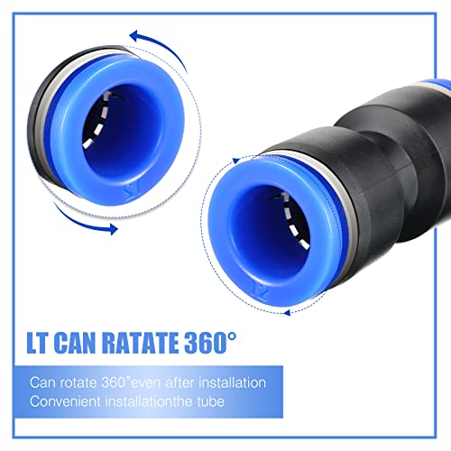 Konohan 100 Pieces Air Hose Fittings Air Line Fittings Straight Push to link 4 6 8 10 12 mm Quick Release Pneumatic Connectors Plastic Straight Tube Connector Push to Connect Fittings for Tube