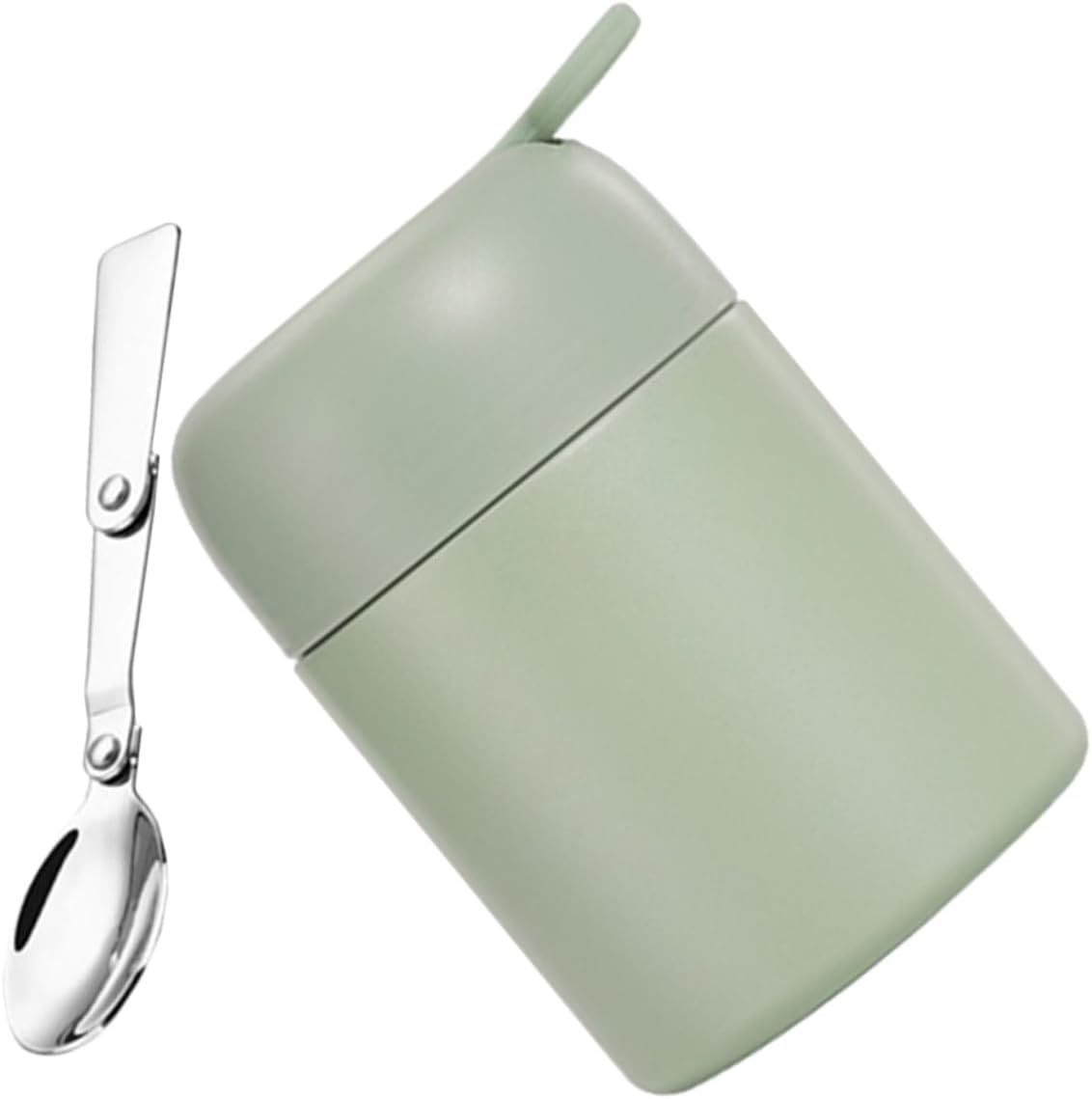 LABRIMP Insulated Food Cup with Spoon 500ml Portable Thermal Soup Jar Vacuum Sealed Green for Students and Office Use