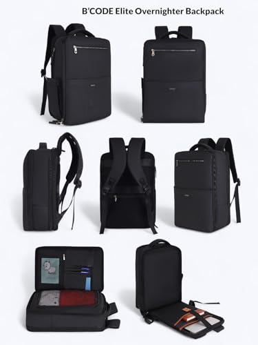 Image of B'CODE Overnighter Leather Laptop Backpack | Stylish Bucket Design with Multifunctional Pockets | Water-Resistant & Durable Travel and Office Bag for Men & Women