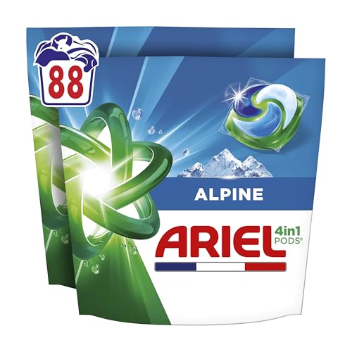 Ariel PODS 4en1, Lessive En Capsule, 88 Lavages (2x44), Alpine, Élimination Impeccable Des Tâches, Efficace Même A Froid Et En Cycle Court