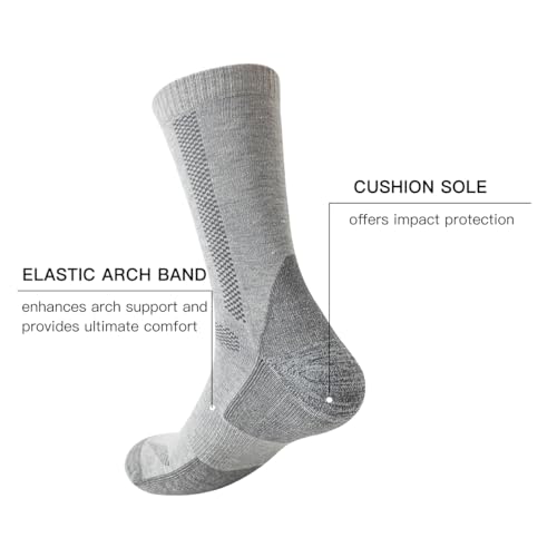 JOYNÉE 6 Pair Mens Thicker Cushioned Athletic Crew Socks Breathable Warm Winter Thermal Moisture Wicking Work Boot Socks 9-134