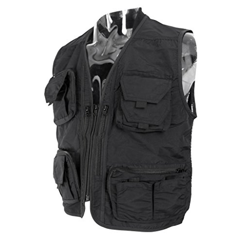 Homyl Homens Malha Colete Multi-bolso Fotógrafo De Pesca Colete Ao Ar Livre Jaqueta Causal - XXL