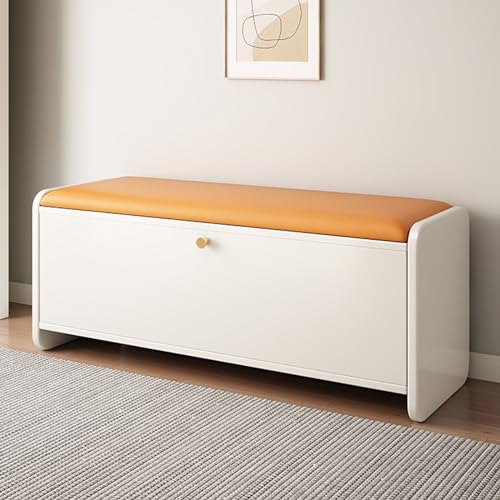 Banc à chaussures en bois de 60 cm avec seau basculant et coussin confortable