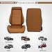 Universal Racing Seats Bucket Seats Reclinable Car Seats Adjustable Sport Seats PU Leather with Sliders 2 pcs (Brown, 29.3