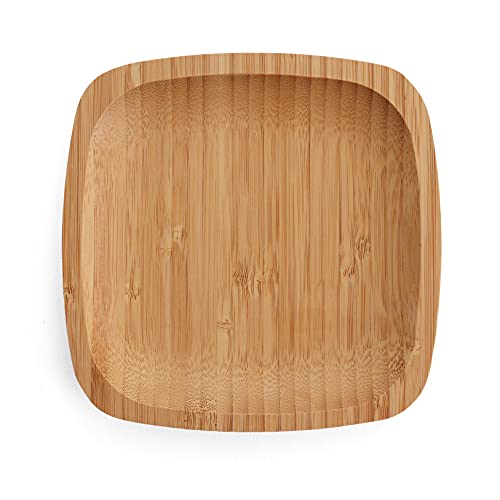 Belari 6" Bamboo Plate Set - Bamboo Reusable Plates - Square Bamboo Plates - Wood Plates Dinnerware - Bamboo Dinner Plates - Bamboo Dinnerware Set - Eco Friendly Plates (8 Pack / 6" Square)