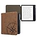 kwmobile Case Compatible with Kobo Libra Colour - Faux Suede Cover - Navigational Compass Brown
