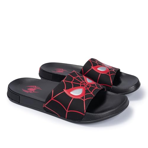 Image of Marvel Men's Slides - Official Spiderman, Deadpool, Wolverine & Hulk Lightweight Non-Slip Comfort Sandals, Sizes 6-13