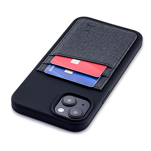 Étui pour cartes pour iPhone 14 Plus Dockem M2L noir avec plaque métallique intégrée