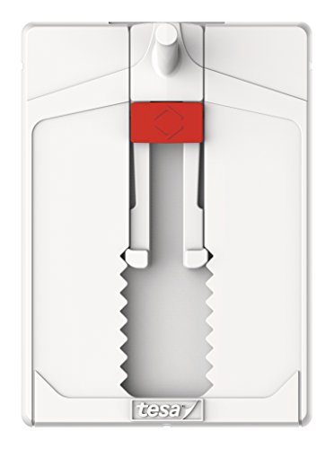 tesa Adjustable Adhesive Nail for Wallpaper and Plaster 2kg - Height Adjustable No Nails Picture Hanger - Pack of 2 Adhesive Nails and 6 Strips